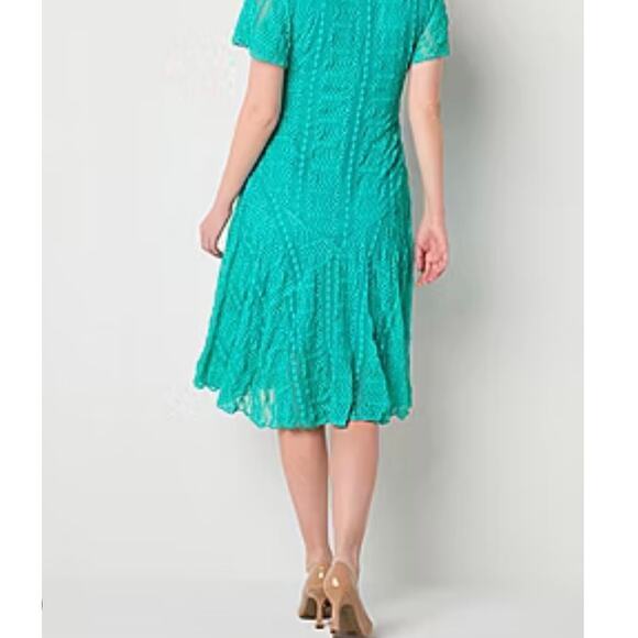 Rabbit Rabbit Rabbit Short Sleeve Lace Fit Flare Dress 24W - Picture 2 of 10